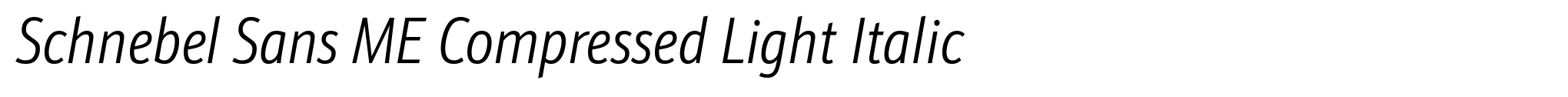 Schnebel Sans ME Compressed Light Italic image